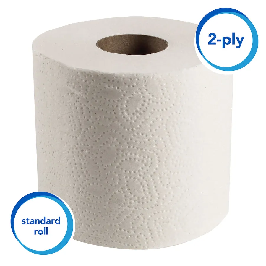 Scott Essential Professional Bulk Toilet Paper , Individually Wrapped Standard Rolls, 2-Ply, White, 550 Sheets,Case of 80