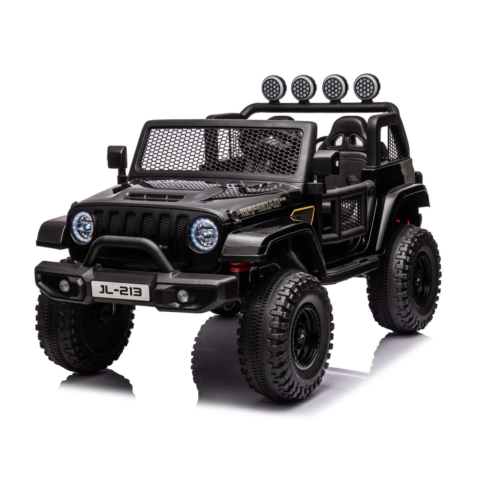 Garvee 24V 7AH Kids Ride on Truck Car 2 Seater Electric Vehicles for Toddles 2WD/4WD Switchable Battery Powered Cars with Remote Control, 4-Wheeler Suspension, LED Lights, MP3, Back Storage - Black