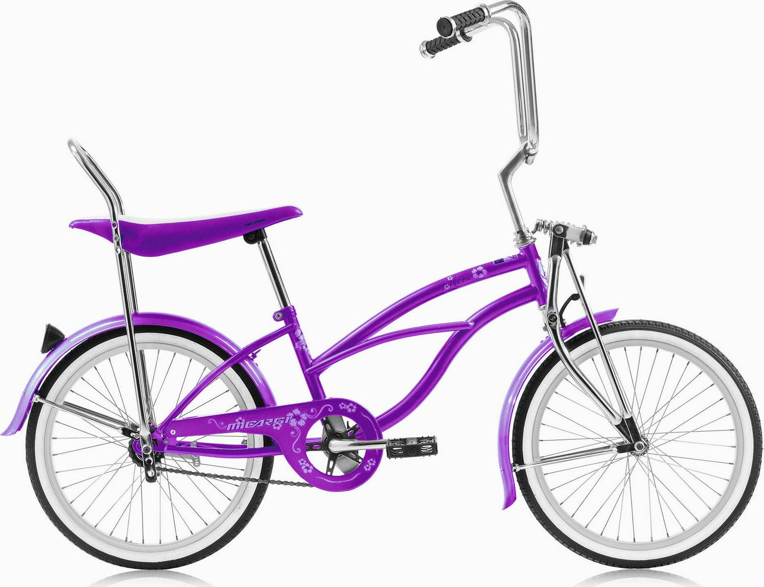 2026 Micargi HERO 20 Beach Cruiser Coaster Brake Single Speed with Banana Seat Stainless Steel Spokes One Piece Crank Alloy Rims 36H Color: Purple