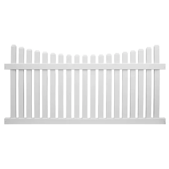 2026 Weatherables Richmond 5 ft. H x 8 ft. W White Vinyl Picket Fence Panel Kit