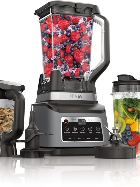 2026 Ninja BN801 Professional Plus Kitchen System  1400 WP  5 Functions for Smoothies  Chopping  Dough & More with Auto IQ  72-oz.* Blender Pitcher  64-oz. Processor Bowl  (2) 24-oz. To-Go Cups  Grey