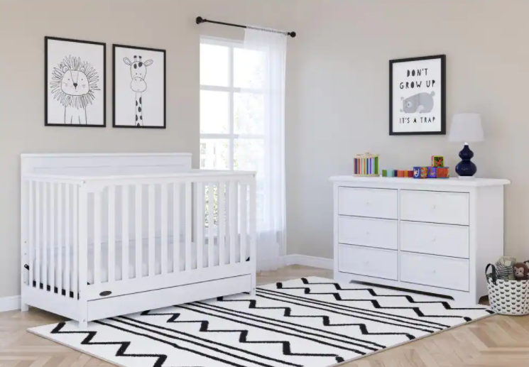 2026 Graco Hadley 4-in-1 Convertible Crib with Drawer-White