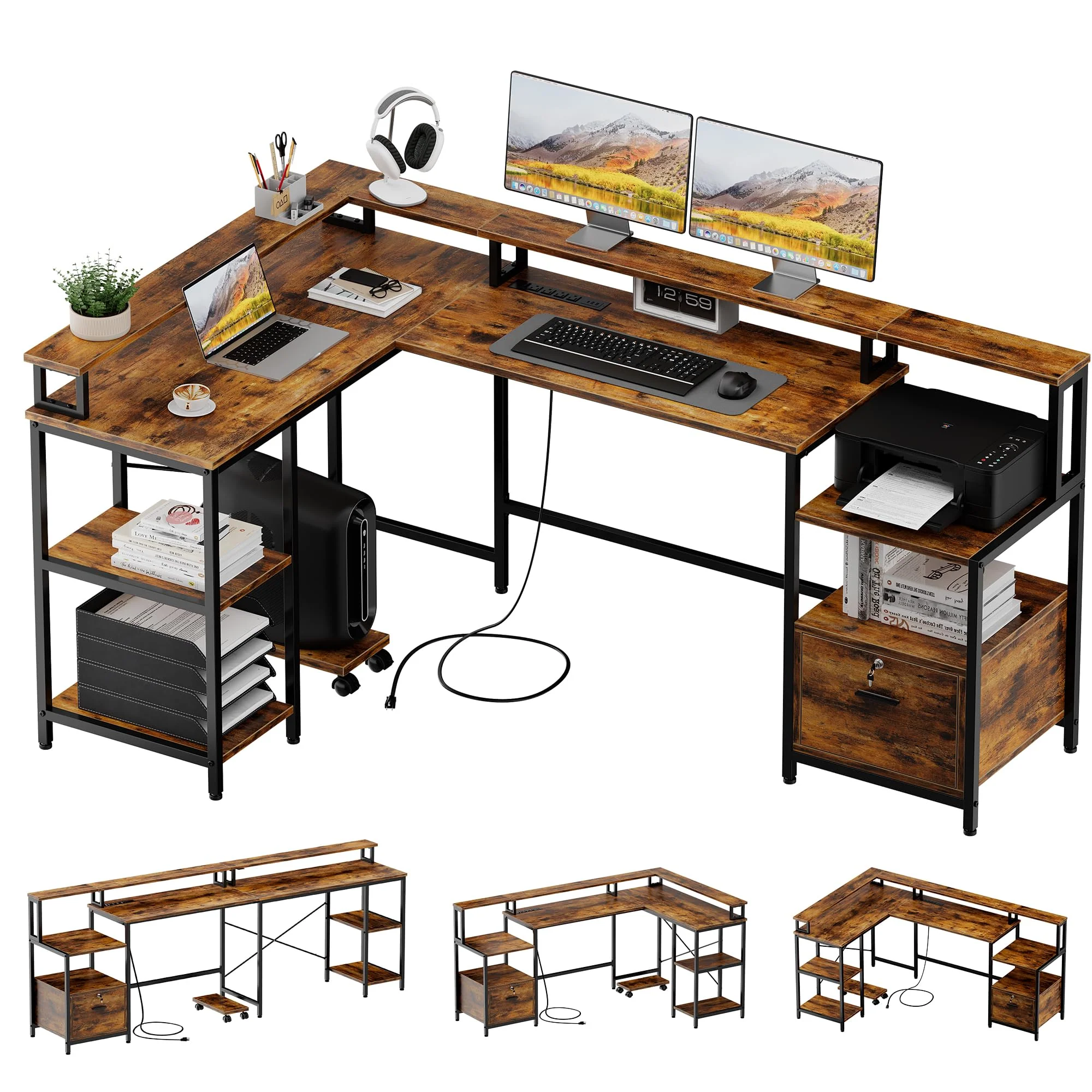 Garvee L Shaped Desk 76