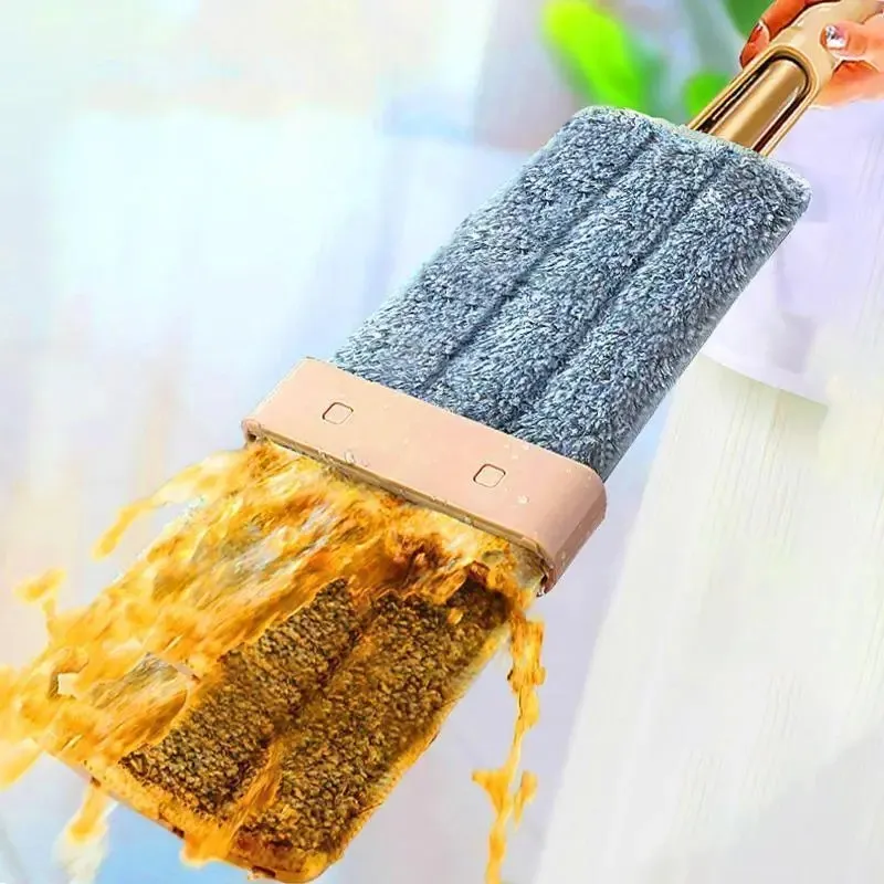 Double Sided Microfiber Flat Mop Self Wringing Lazy Mop