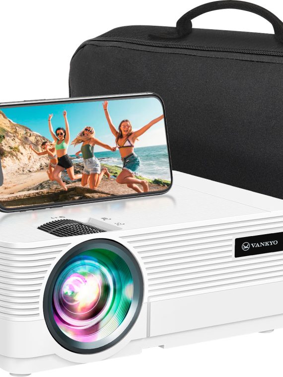 2026 Vankyo – Leisure 470 Pro Native 1080P Wireless Single LCD Mini Projector – White