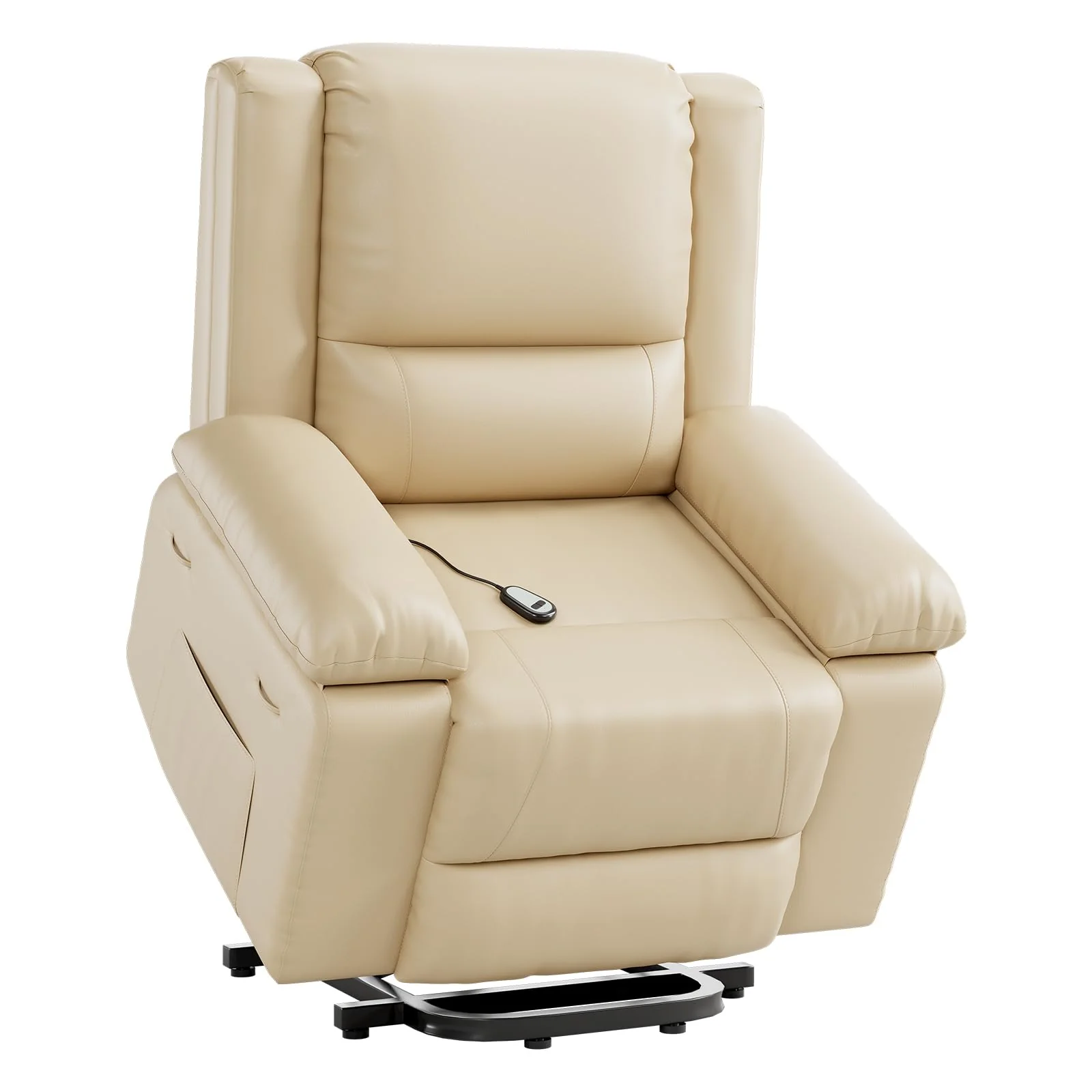 Garvee Power Lift Recliner Chair PU Leather with Massage for Elderly Ergonomic Lounge Chair Classic Single Sofa with Side Pockets Home Theater Seat-27