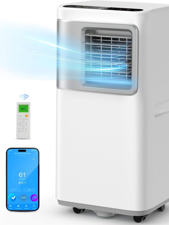 2026 Portable Air Conditioners 16000 Btu  5 in 1 Wifi Portable AC Unit for Room with App Control Heat Dehumidifier Sleep Mode 3 Speed Fan Auto Swing 24H Timer  Window Kits Included.