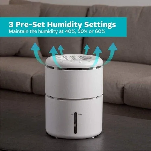 NOMA 4L Evaporative Humidifier with Adjustable Mist Mode and Auto Shut-Off | Top Fill Air Humidifier with Humidistat for Large Rooms