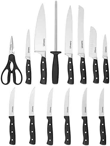 Cuisinart C77TR-15P Triple Rivet Collection 15-Piece Knife Block Set - Black