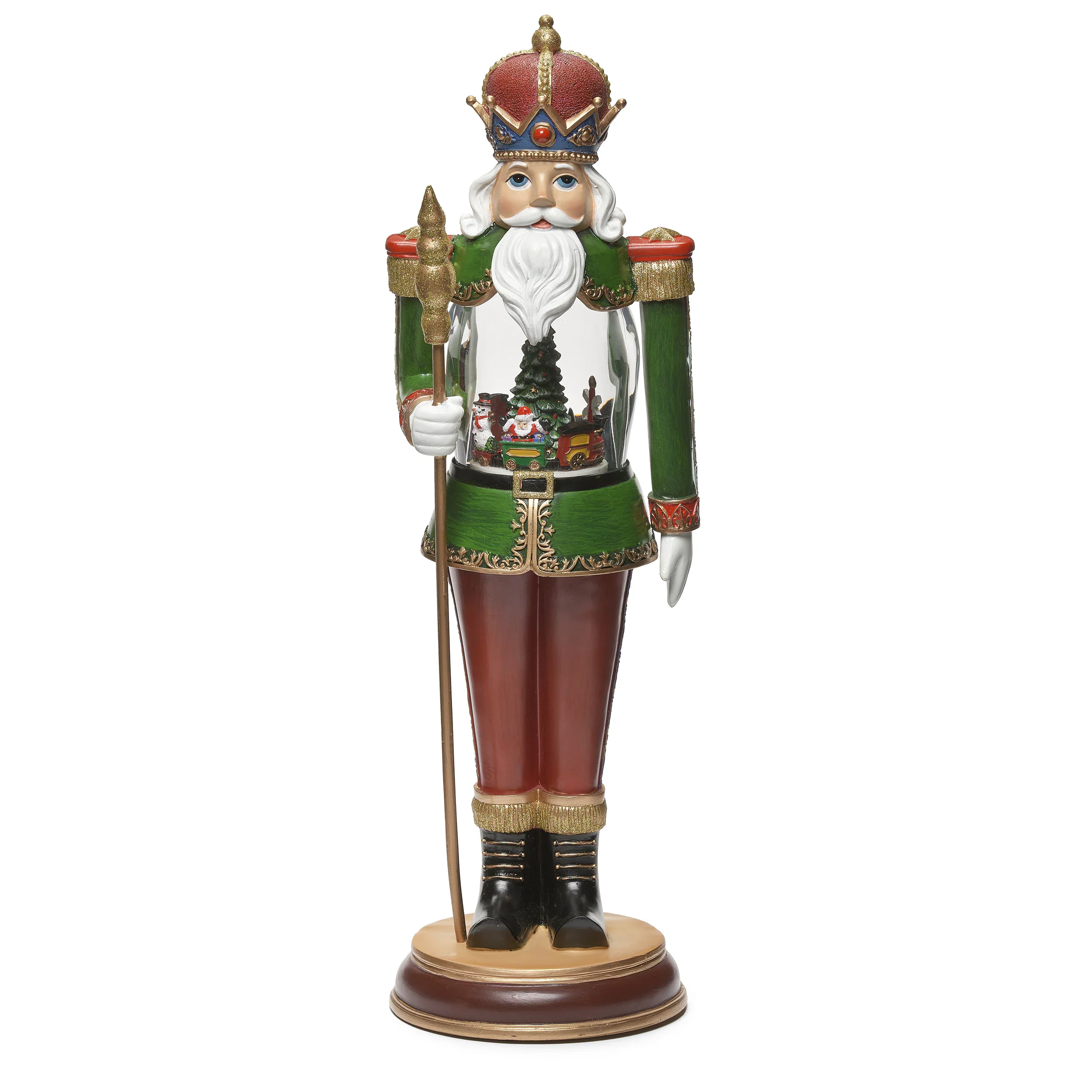 LED Lighted Musical Nutcracker W/ Rotating Train, 18