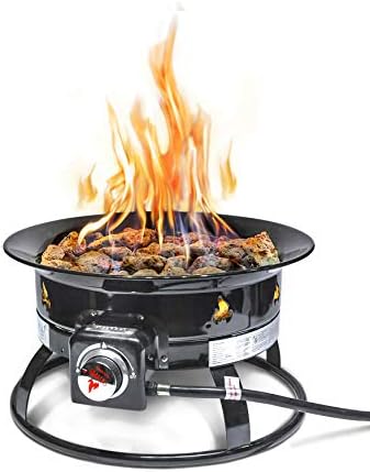 2026 Outland Living Firebowl 893 Deluxe Outdoor Portable Propane Gas Fire Pit with Cover & Carry Kit  19-Inch Diameter 58 000 BTU  Black