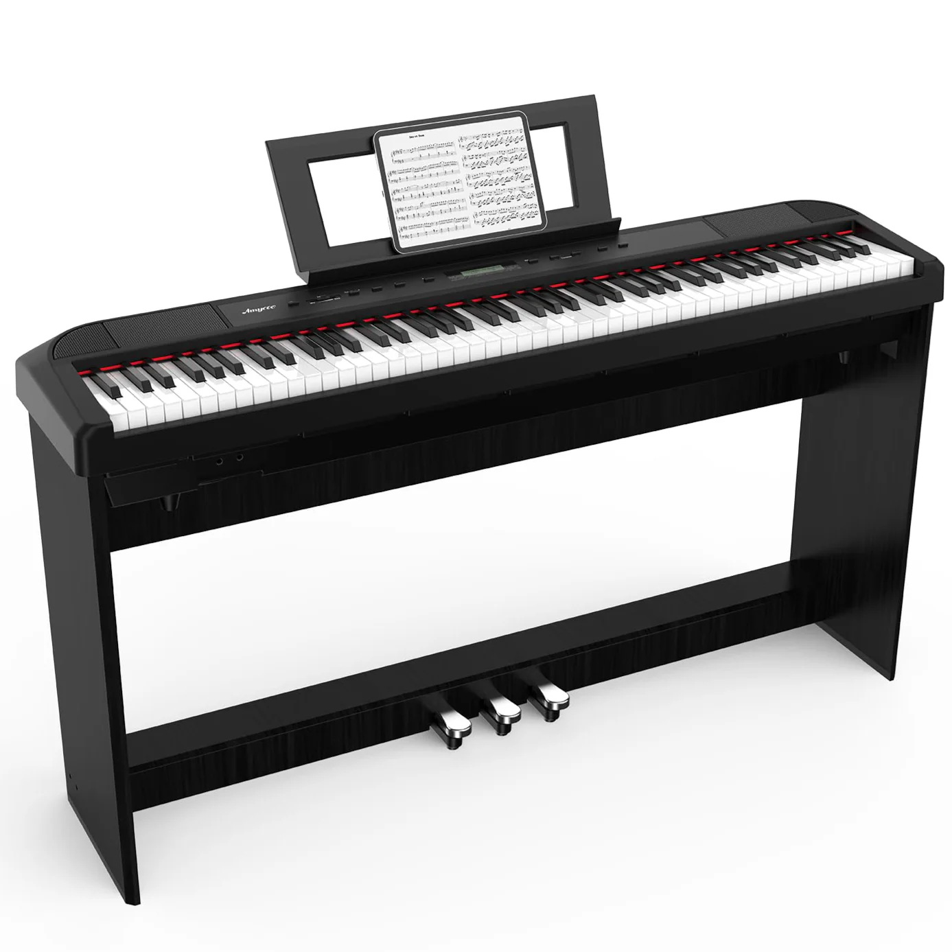 Garvee Beginner Digital Piano 88 Key Full Size Weighted Keyboard, Portable Electric Piano,Home Digital Pianos with Sustain Pedal, Power Supply - Weighted Digital Piano with Stand