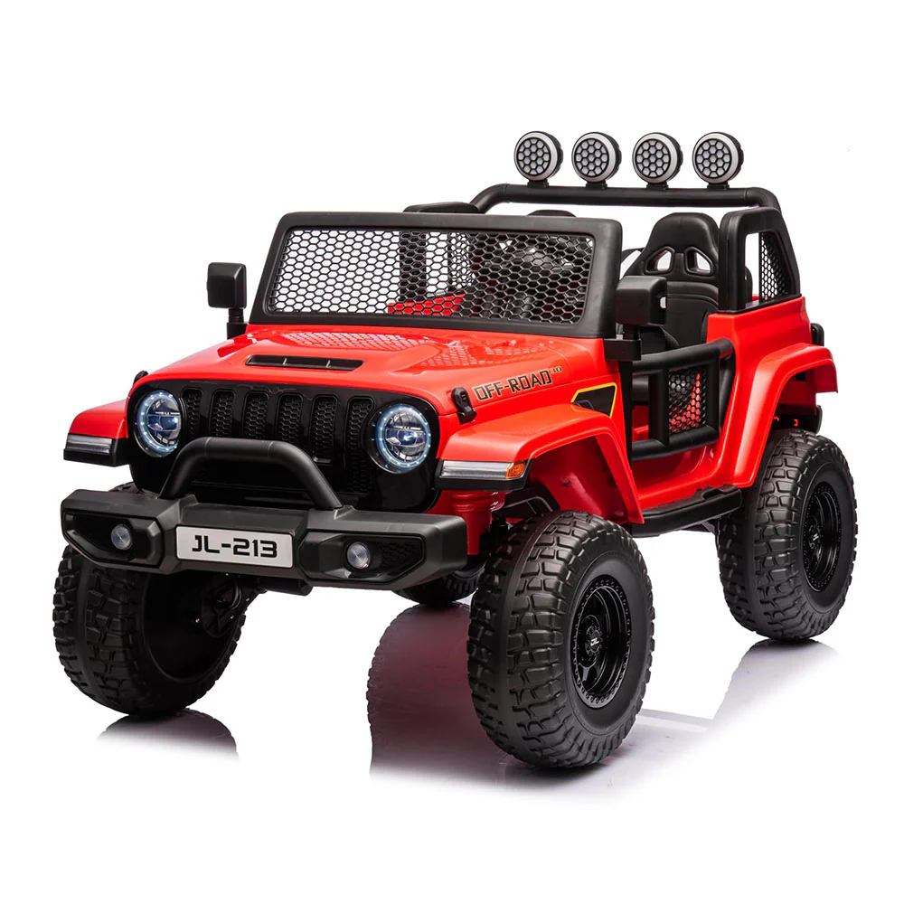 Garvee 24V 7AH Kids Ride on Truck Car 2 Seater Electric Vehicles for Toddles 2WD/4WD Switchable Battery Powered Cars with Remote Control, 4-Wheeler Suspension, LED Lights, MP3, Back Storage - Red