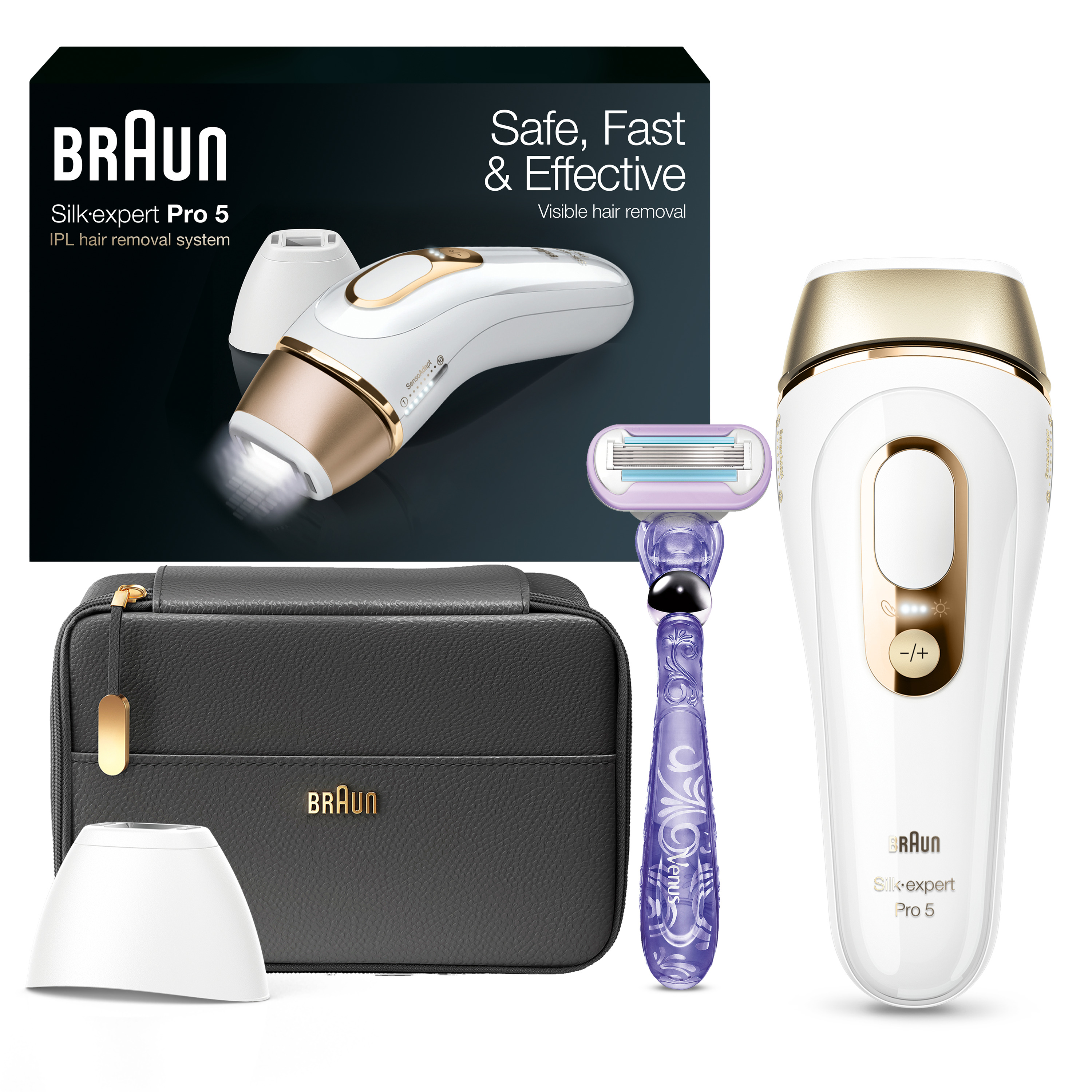 2026 Braun – Pro5 PL5147 IPL Hair Removal Kit for Men & Women – White-Gold