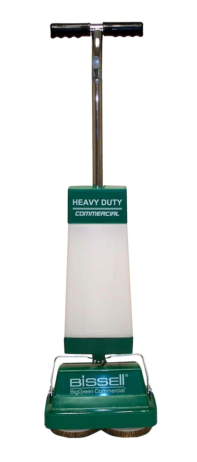 2026 BiSSEll BigGreen BGFS5000 Portable Two Brush Floor Scrubber & Polisher  Polypropylene  13′′” W x 7′′” D x 44′′” H  White & Green