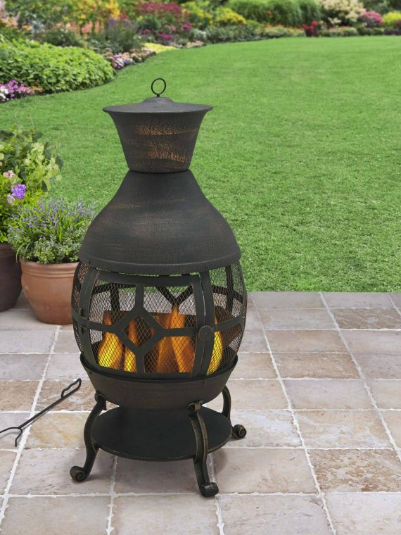2026 Better Homes and Gardens Wood-burning Cast Iron Chiminea, Antique Bronze