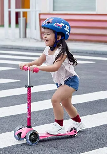 Micro Kickboard – Mini Deluxe LED – Three Wheeled, Lean-to-Steer Swiss-Designed Micro Scooter for Toddlers & Children with Motion-Activated Light-Up Wheels for Ages 2-5 (Pink)