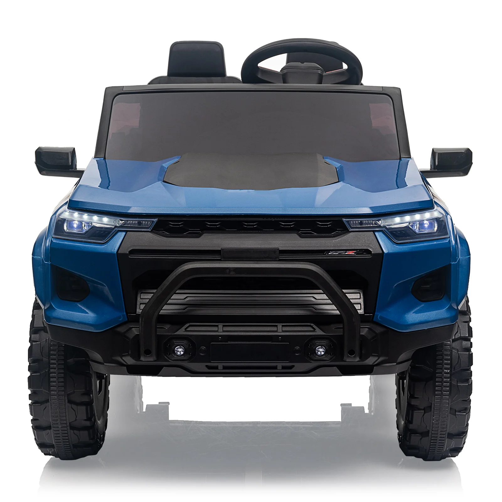 Garvee 24V Kids Ride On Car 2 Seater Electric Ride On Toy for Toddlers Battery Powered Truck Car With Remote Control, Battery Display, Handle, Trunk, LED Lights, Music (Blue)