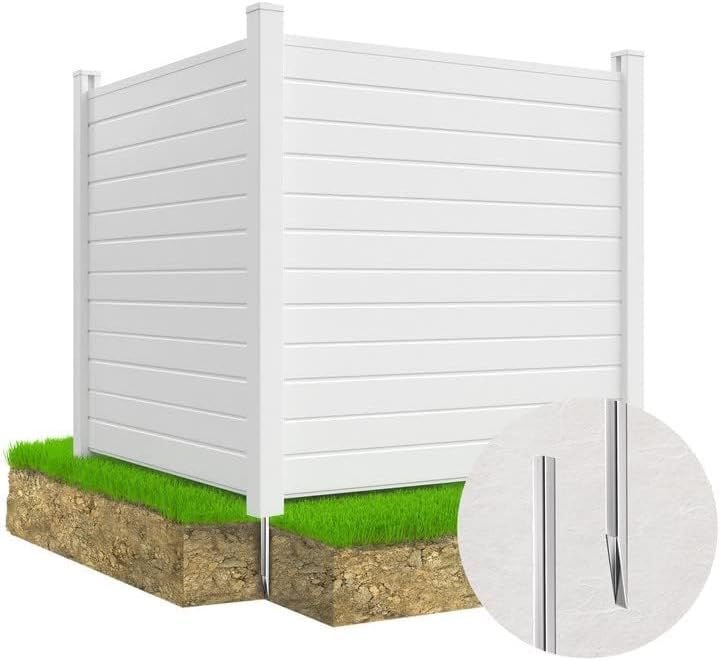 2026 Air Conditioner Fence Trash Can Fence 50′′W X 50′′H Pool Equipment Enclosure Vinyl Privacy Fence Panel for Outside Privacy Screens Outdoor (2-Pack)