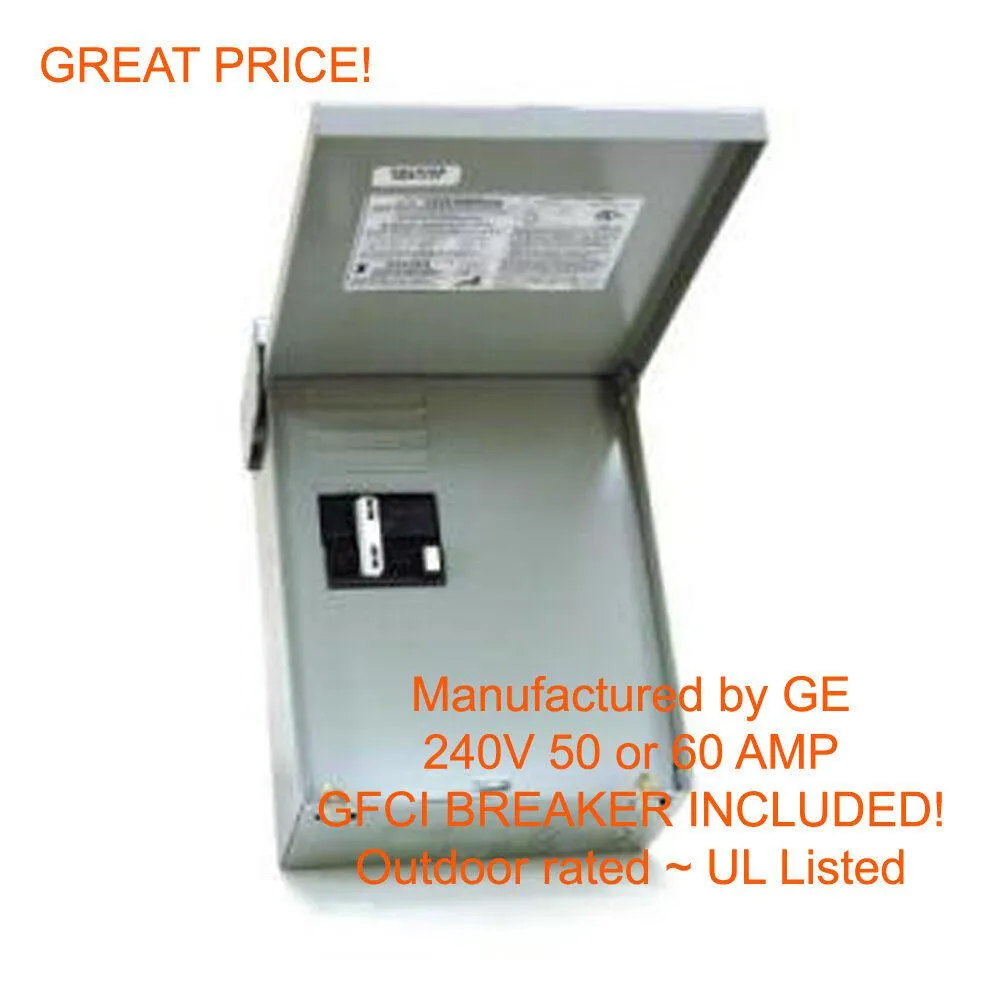 MIDWEST ELECTRIC PRODUCTS GFI 50 AMP NON-FUSE METALLIC SPA PANEL DISCONNECT