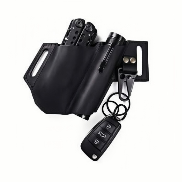 Gentlestache Leather Multitool Sheath for Leatherman,Multitool Pouch,EDC Leather Pocket Organizer with Key Holder for Belt and F