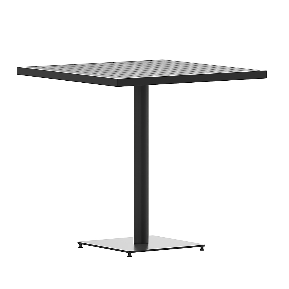 2026 Alamont Home – Lark Outdoor Faux Teak Dining Table with Poly Slats – Square Patio Table – Gray Wash Teak