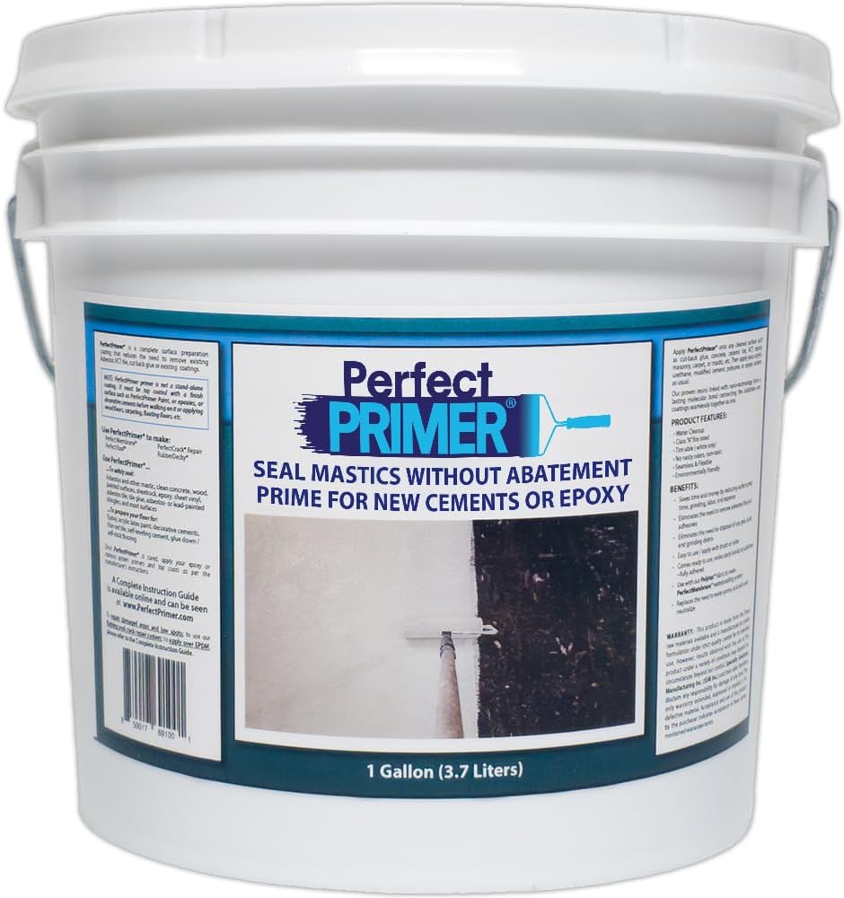 2026 The Only Encapsulant that Seals Non-Friable Black Mastic and Primes for New Paint, Epoxy, Tile, Leveling Cements, and more. 1 Gallon (Light Grey)