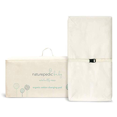 2026 Naturepedic Organic Contoured Changing Pad – Easy to Clean  Lightweight & Portable – Comfort 4-Sided Waterproof Baby Diaper Changing Pad for Dresser or Changing Table – 16′′ x 31′′