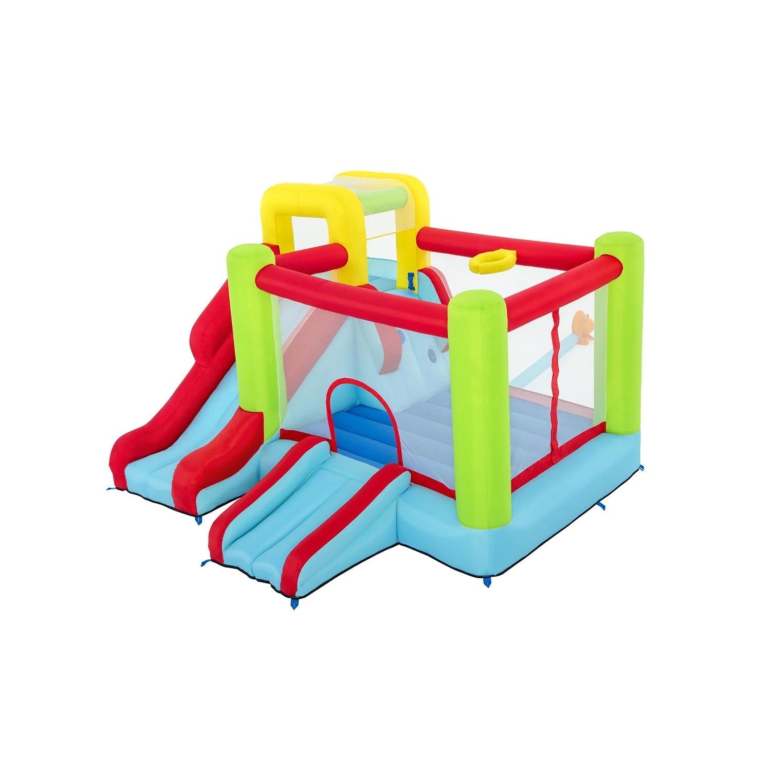 2026 Up, In and Over Wonder Hoops 10′ Inflatable Bounce House Park with Basketball and Slide. 126