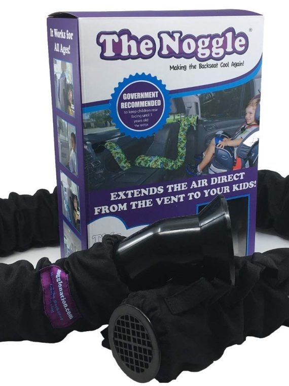 2026 NOGGLE Turbo Power  10ft – Kids Personal Air Conditioning System  Made in USA – Directs Cool Air to Backseat  Air Conditioning Vent Hose with Powered Fan  Making The Back Seat Cool Again – Black