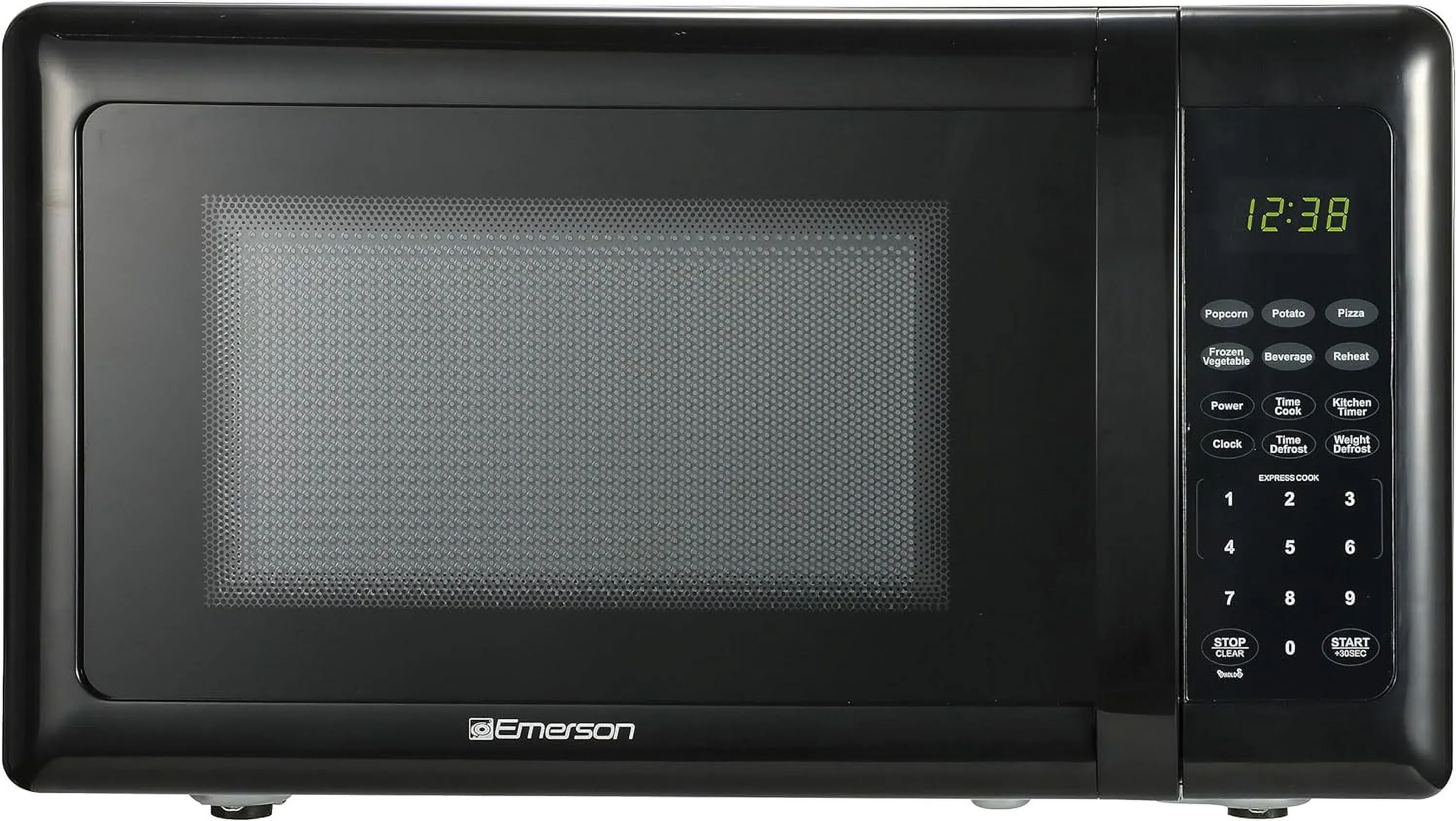 Compact Countertop Microwave Oven with Touch Control, LED Display, 700W, 10 Power Levels, 6 Auto Menus, Glass Turntable and Child Safe Lock, 0.7 Cu., Ft. Black
