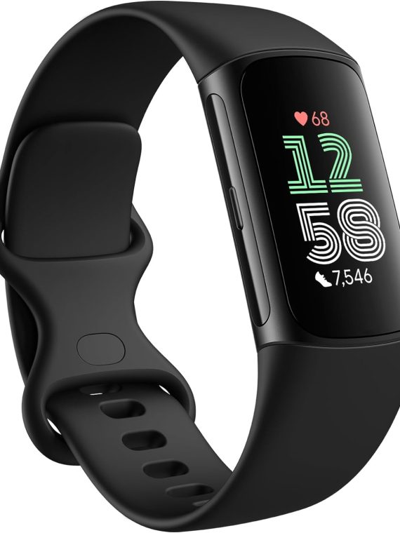 2026 Fitbit Charge 6 Fitness Tracker with Google apps  Heart Rate on Exercise Equipment  6-Months Premium Membership Included  GPS  Health Tools and More  Obsidian/Black  One Size (S & L Bands Included)