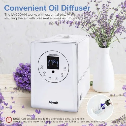 LEVOIT Humidifiers for Large Room Bedroom (6L), Warm and Cool Mist Ultrasonic Air Humidifier for Home Whole House Babies Room, Customized Humidity, Remote, Germ Free and Whisper-Quiet