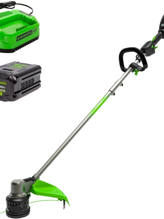 2026 Greenworks – 80V 17” Brushless String Trimmer (1 x 2.0Ah Battery and 1 x Charger) – Black/Green