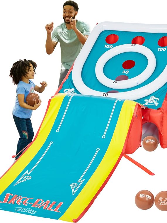 2026 Skee-Ball Game for Kids and Adults  Giant Inflatable Game  11 Feet Long  includes 4 Balls and Electric Air Pump  Indoor and Outdoor Games for Adults and Family  Skee-Ball Arcade Game for Home  Toys