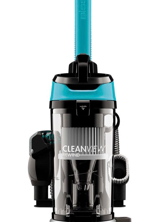 2026 BISSELL – CleanView Rewind Upright Vacuum Cleaner – Black with Electric Blue accents