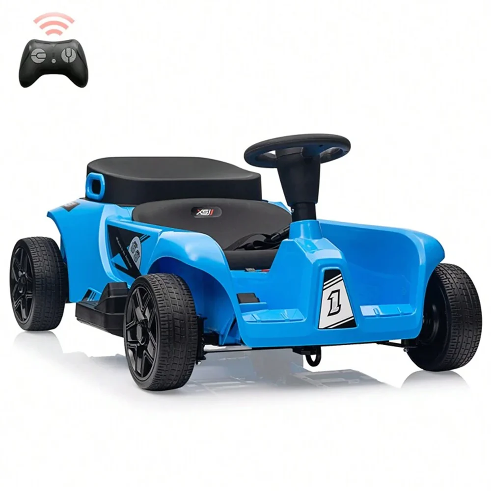 Garvee 2 Seaters 4-Wheelers Electric Ride On Toy for Kids, 24V 120W*2 Powerful Motors Max Load 200 Lbs, Two Driver Modes + Remote Control Modes for Toddlers Child with Music, USB, Storage Box, Blue