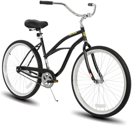 2026 HILAND 26 Inch Womens Beach Cruiser Bike  Single Speed Commuter Bicycle with Rear Coaster Brake  Low Step-Through Frame  Comfortable Seat with Dual Springs  City Hybrid Bike for Women Men Adult