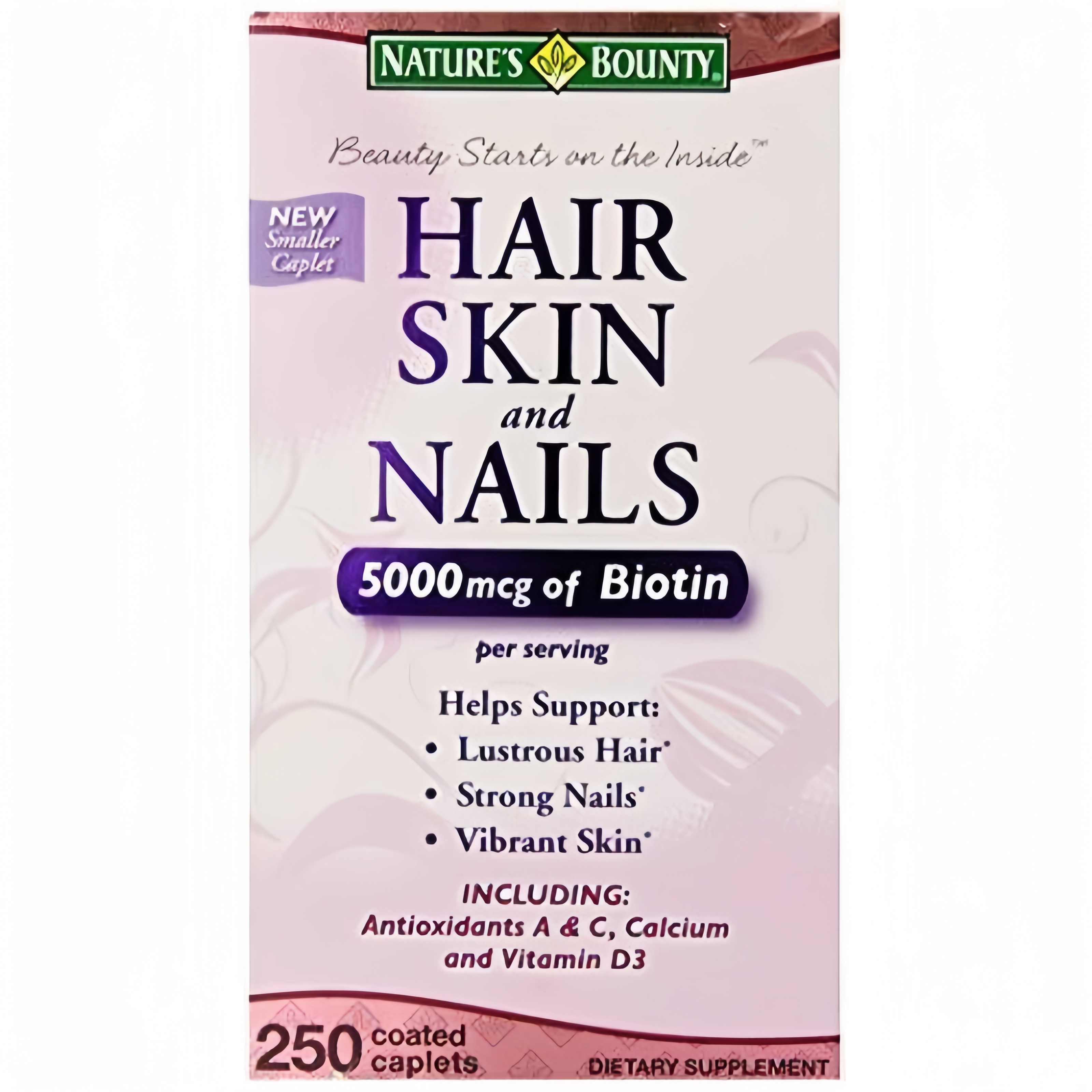 Nature&s Bounty Hair Skin and Nails 5000 mcg of Biotin - 250 Coated Tablets Reg