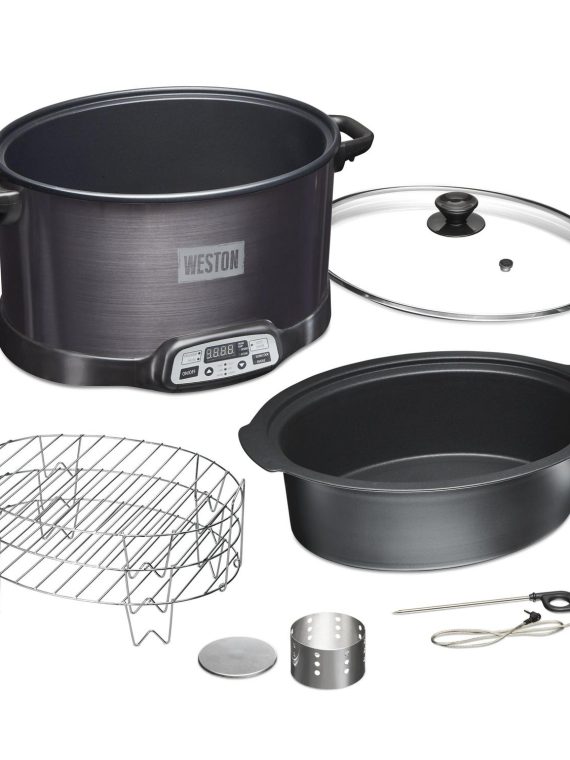2026 Weston 2-in-1 Indoor Smoker and Slow Cooker, 6 Quart Capacity, Black, 03-2500-W