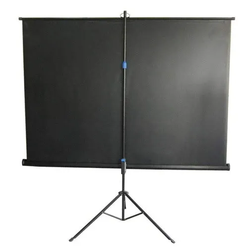 Quisilife Portable Projector Screen Portable Mobile Projector Screen with Stand 4:3 HD Anti-Crease Outdoor/Indoor Movies Screen for Home Theater Cinema (Color : Black, Size : 84inch)