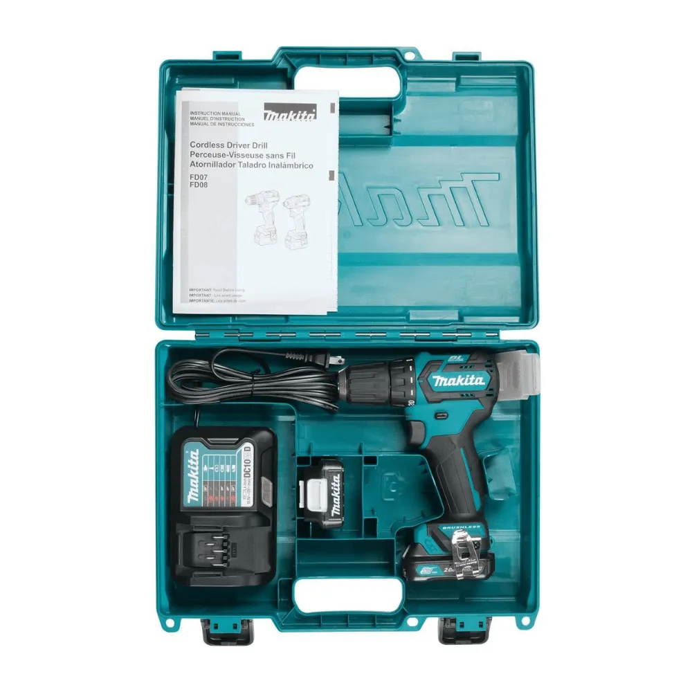 Makita FD07R1 12V MAX CXT Lithium-Ion Brushless Cordless Driver-Drill Kit, 3/8 Inch