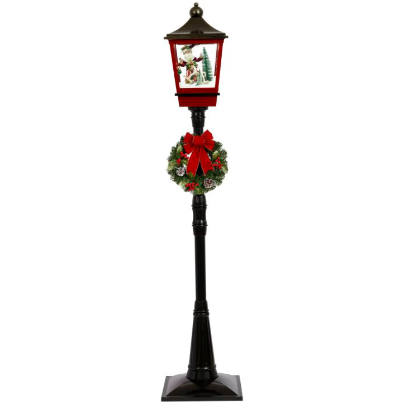 Snowing Lamp Post with Elf and Rockinghorse, 72