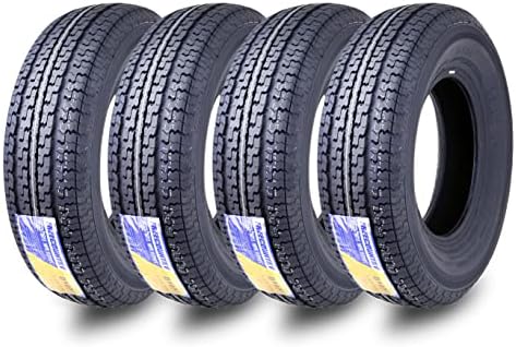 2026 Grand Ride Set 4 FREE COUNTRY Trailer Tires ST225/75R15 10 Ply Load Range E Steel Belted Radial w/Featured Scuff Guard 8mm Tread Depth