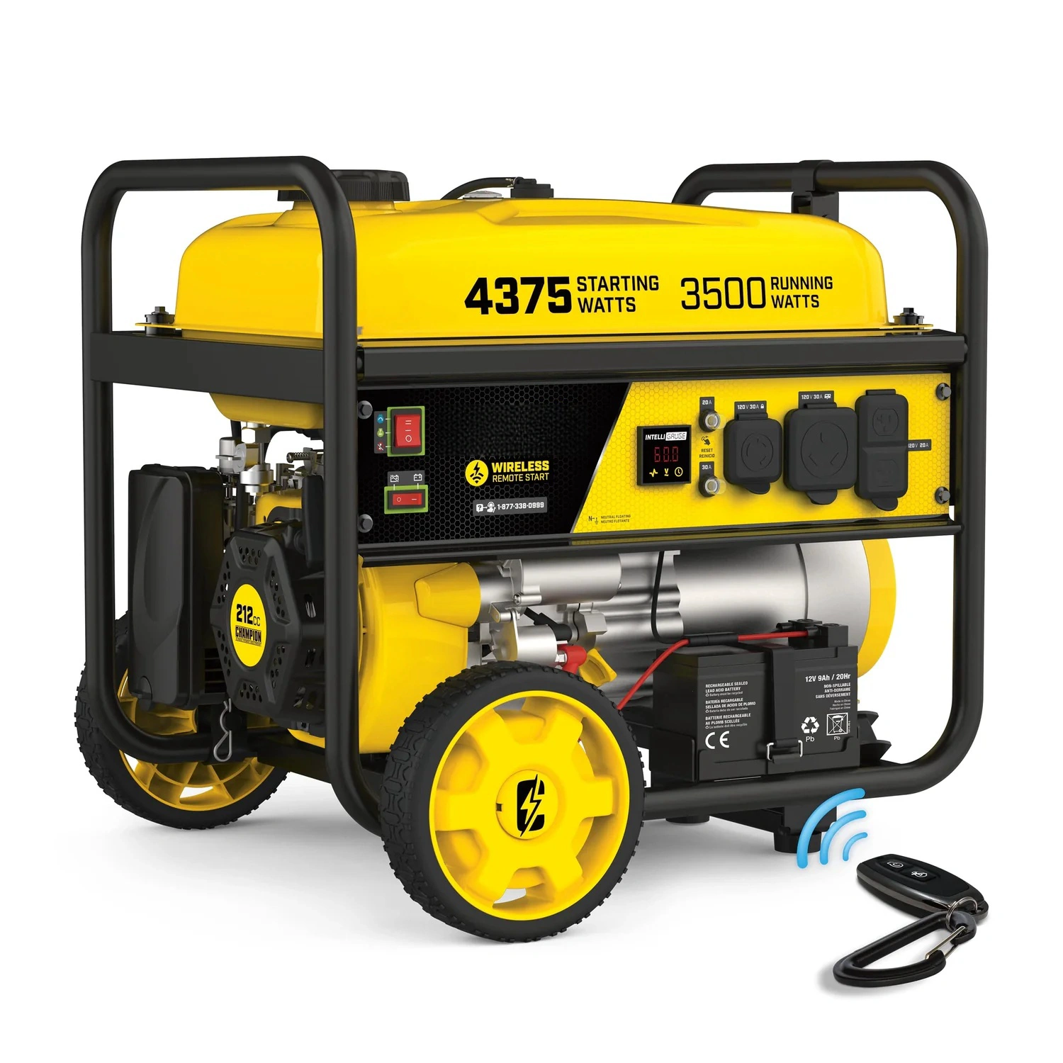 Power Equipment 4375/3500 Watts RV Ready Portable Generator, Remote Start (CARB)