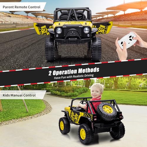 Garvee 2-Seater Ride On Truck for Kid, 24V Battery Powered Kids Car with Remote Control, 19