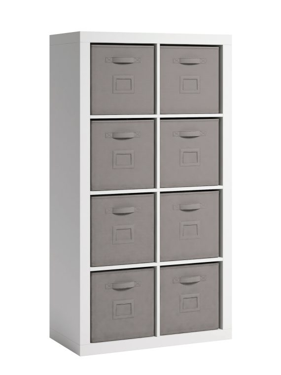 2026 Sauder – Stow-away Organize  2 Shelf-8 Cubby Bookshelf – White Finish