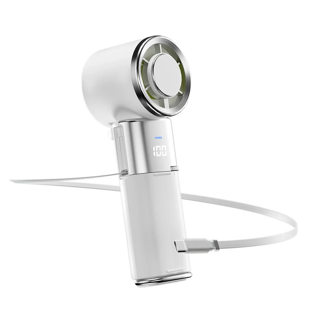 Portable Neck Fan with Built-in Power Bank and Foldable Design