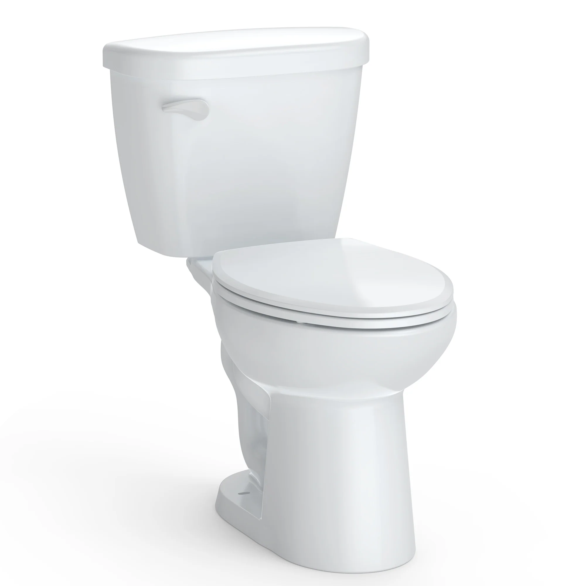 Garvee Two-Piece Elongated Toilet, 1.28 GPF Powerful Single Flush Toilet, 15.5