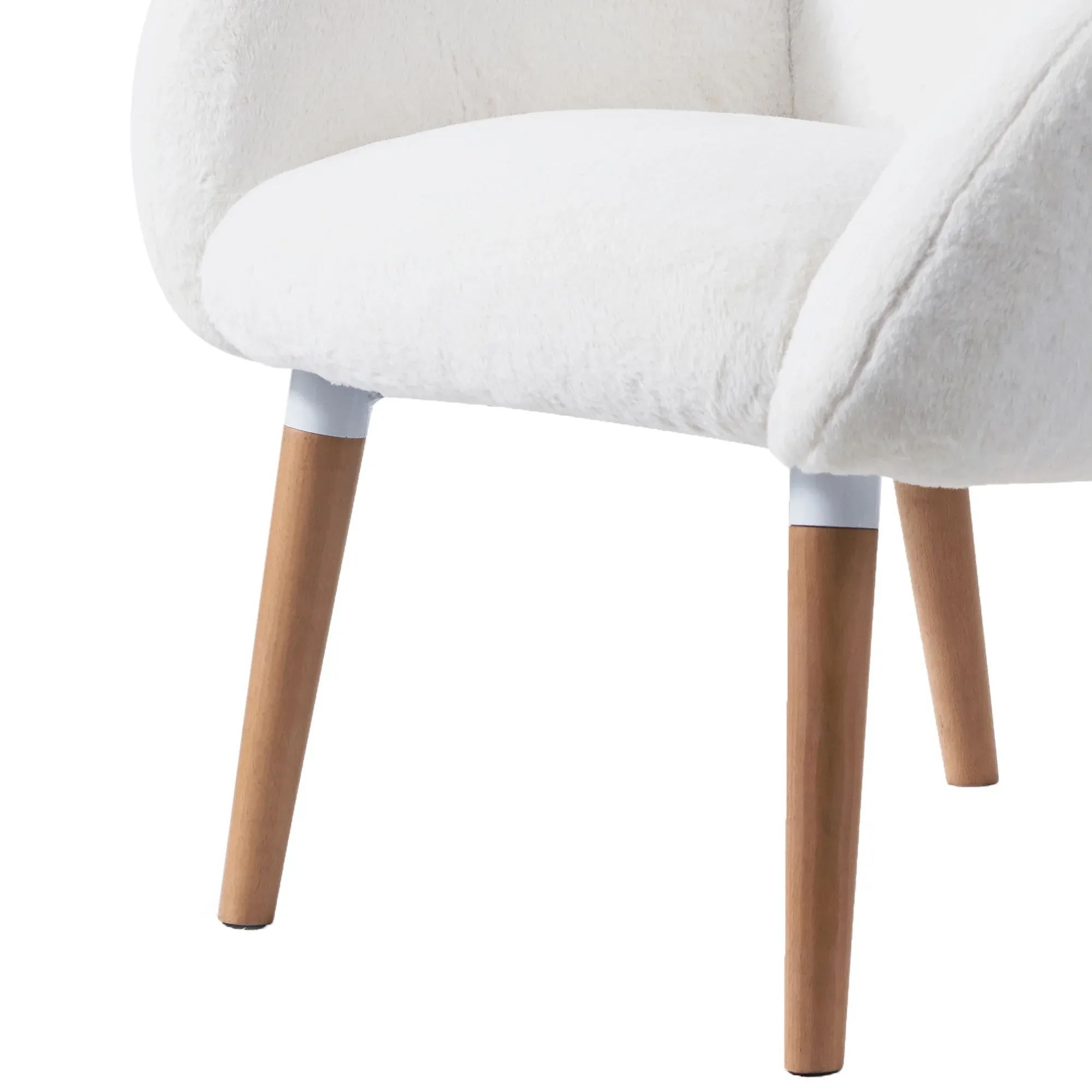 Pure solid wood beech frame imitation lamb fabric sofa chair, suitable for living room and hotel